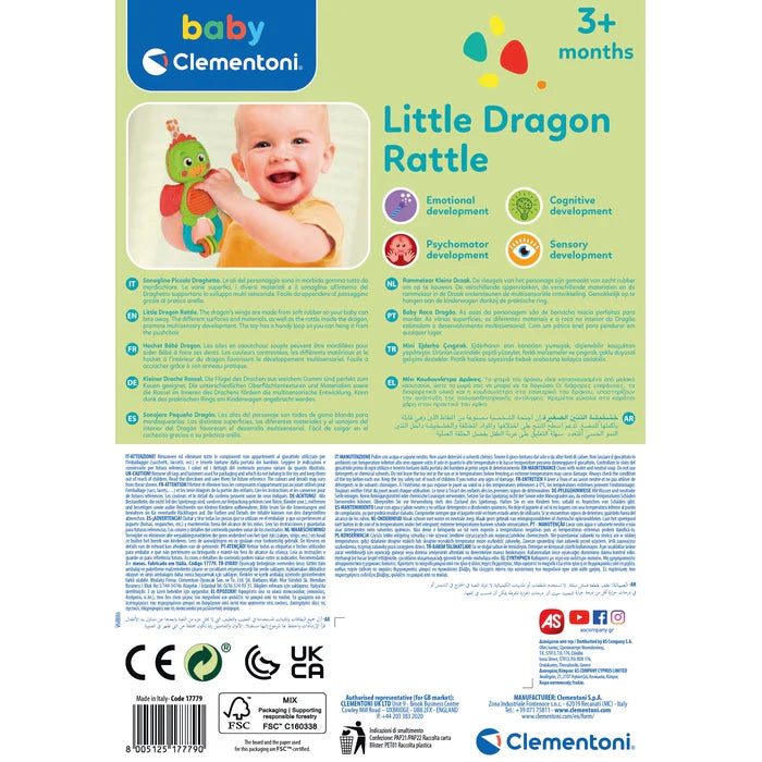 Le Rattle Dragon Clémentoni est un jouet d’éveil spécialement conçu pour stimuler les sens et captiver l’attention des tout-petits. Avec son design adorable, ses couleurs vives et ses fonctions amusantes, ce hochet en forme de dragon devient rapidement le compagnon préféré des bébés.