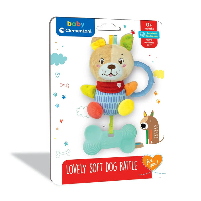 Le Lovely Dog Soft Rattle Clémentoni est un hochet en peluche conçu pour offrir confort et amusement aux tout-petits. Avec son design attendrissant et ses textures douces, ce jouet d’éveil stimule les sens de bébé tout en devenant un compagnon rassurant et joyeux.