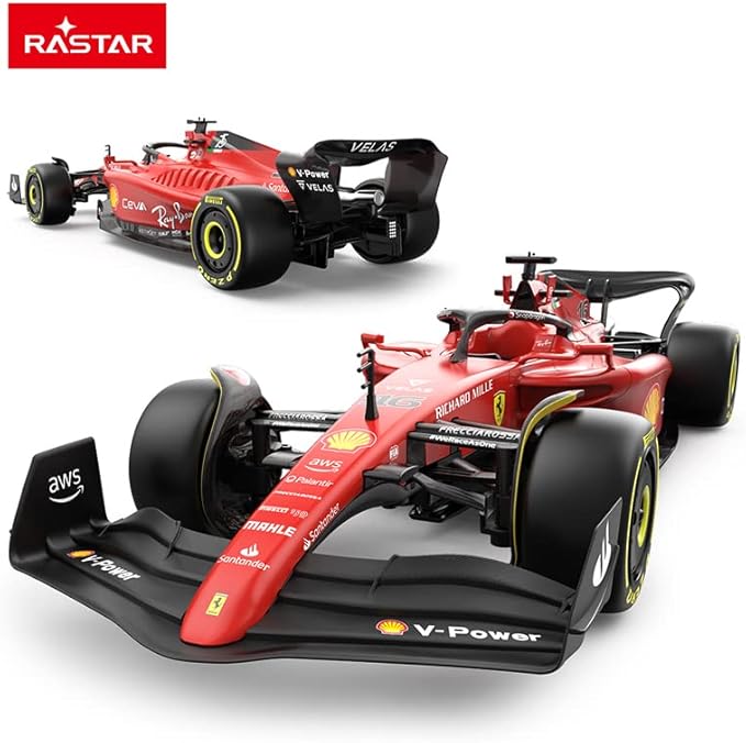 Découvrez la Rastar RC 1:12 Ferrari F1-75, une réplique télécommandée fidèle et impressionnante de la célèbre monoplace de Formule 1. Avec son design emblématique et ses fonctionnalités avancées, ce modèle est parfait pour les passionnés de course et les amateurs de Ferrari.