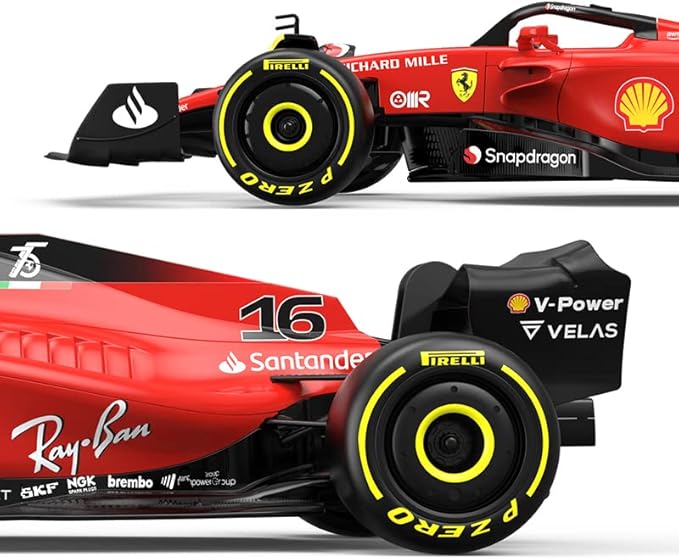 Découvrez la Rastar RC 1:12 Ferrari F1-75, une réplique télécommandée fidèle et impressionnante de la célèbre monoplace de Formule 1. Avec son design emblématique et ses fonctionnalités avancées, ce modèle est parfait pour les passionnés de course et les amateurs de Ferrari.
