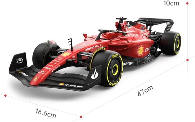 Découvrez la Rastar RC 1:12 Ferrari F1-75, une réplique télécommandée fidèle et impressionnante de la célèbre monoplace de Formule 1. Avec son design emblématique et ses fonctionnalités avancées, ce modèle est parfait pour les passionnés de course et les amateurs de Ferrari.