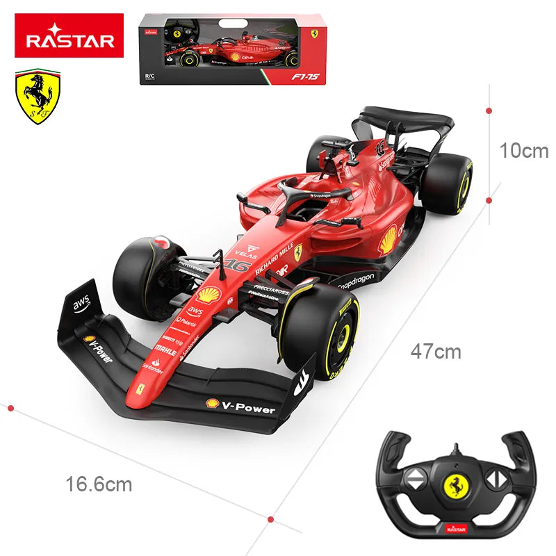 Découvrez la Rastar RC 1:12 Ferrari F1-75, une réplique télécommandée fidèle et impressionnante de la célèbre monoplace de Formule 1. Avec son design emblématique et ses fonctionnalités avancées, ce modèle est parfait pour les passionnés de course et les amateurs de Ferrari.