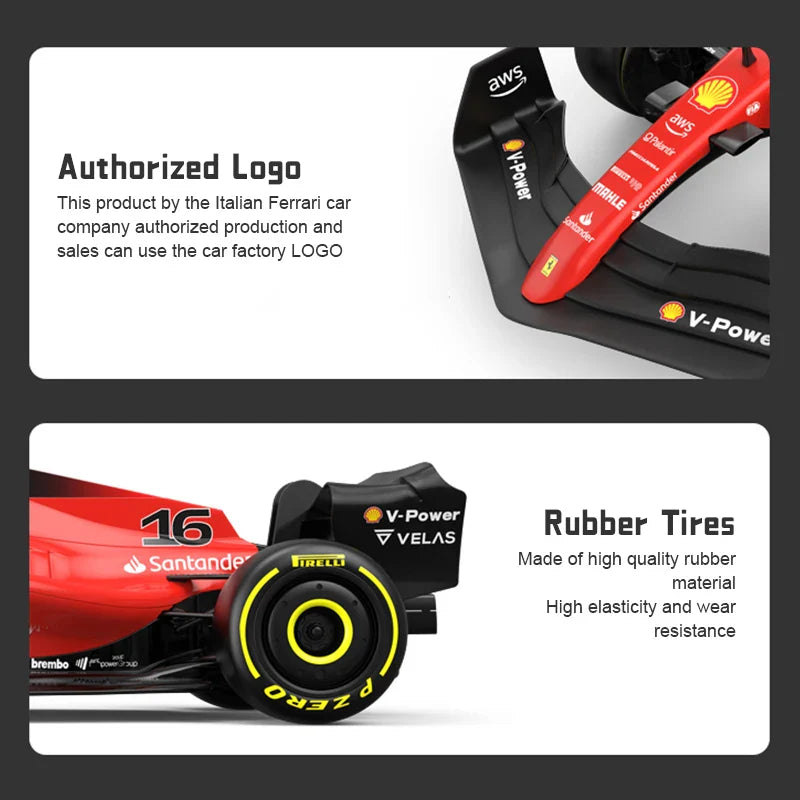 Découvrez la Rastar RC 1:12 Ferrari F1-75, une réplique télécommandée fidèle et impressionnante de la célèbre monoplace de Formule 1. Avec son design emblématique et ses fonctionnalités avancées, ce modèle est parfait pour les passionnés de course et les amateurs de Ferrari.